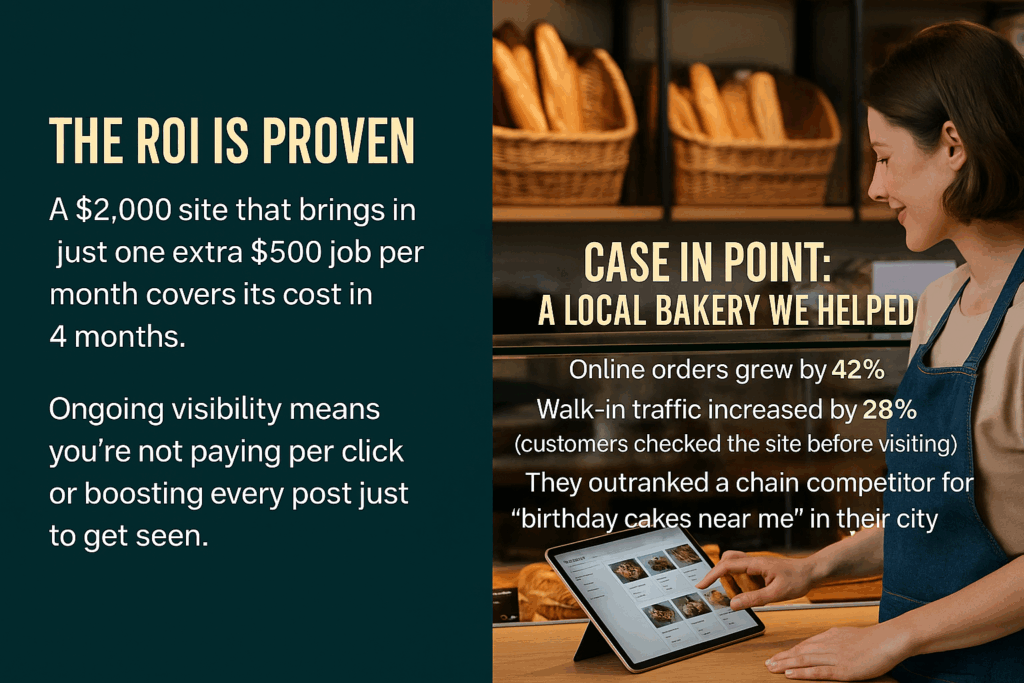 ROI case study proving the importance of a website for small business in 2025